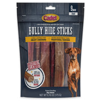 Cadet Bully Hide Sticks for Small, Medium and Large Dogs – All-Natural Beef Pizzle, High Protein, Low Fat, Long-Lasting, Grain & Rawhide-Free Dog Chews for Aggressive Chewers, Small (9 Count) Small (9 Pack)