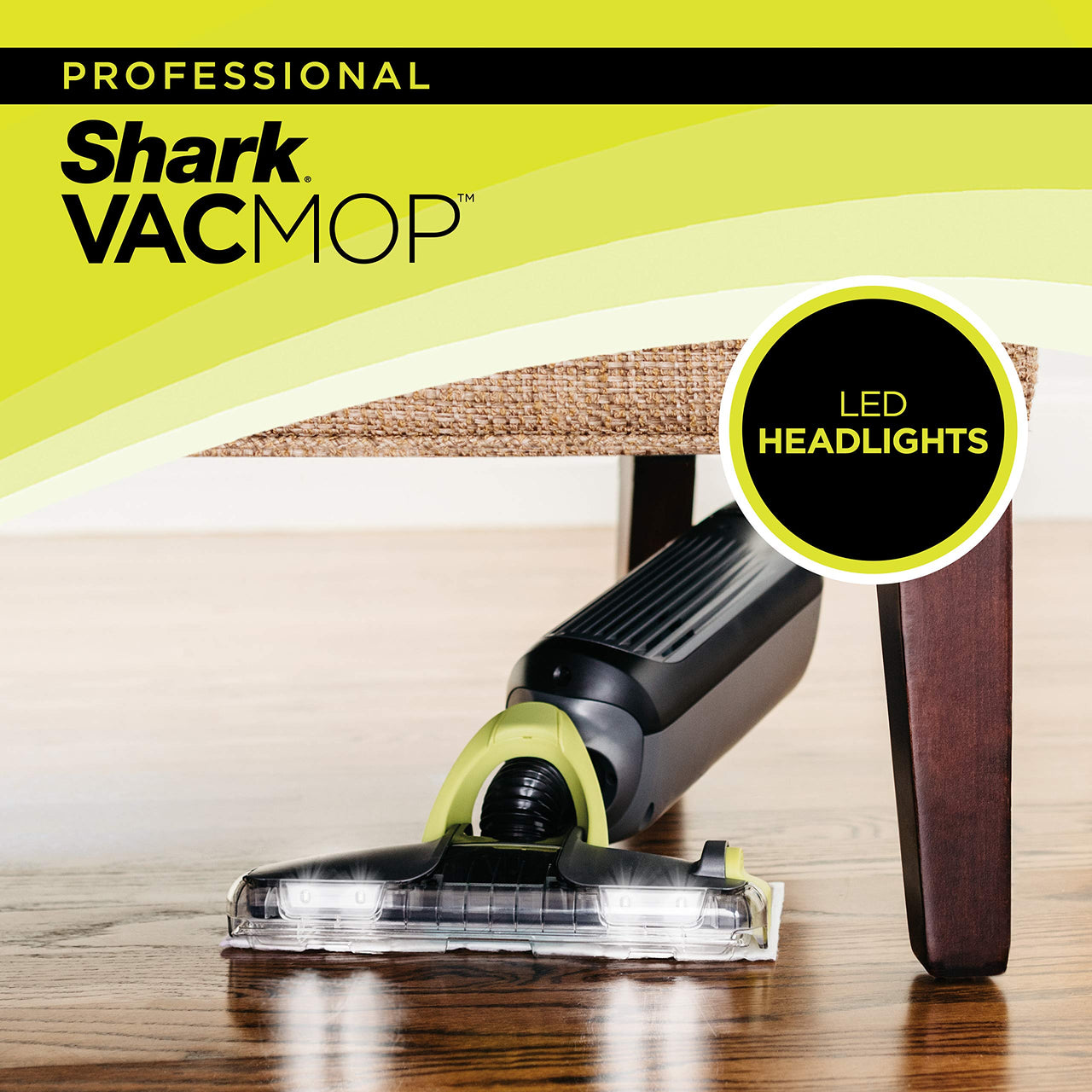 Shark VACMOP Pro Cordless Hard Floor Vacuum Mop with On-Demand Spray and Headlights, includes 4 Disposable VACMOP Pads and a 12oz VACMOP solution, Charcoal Gray, VM252