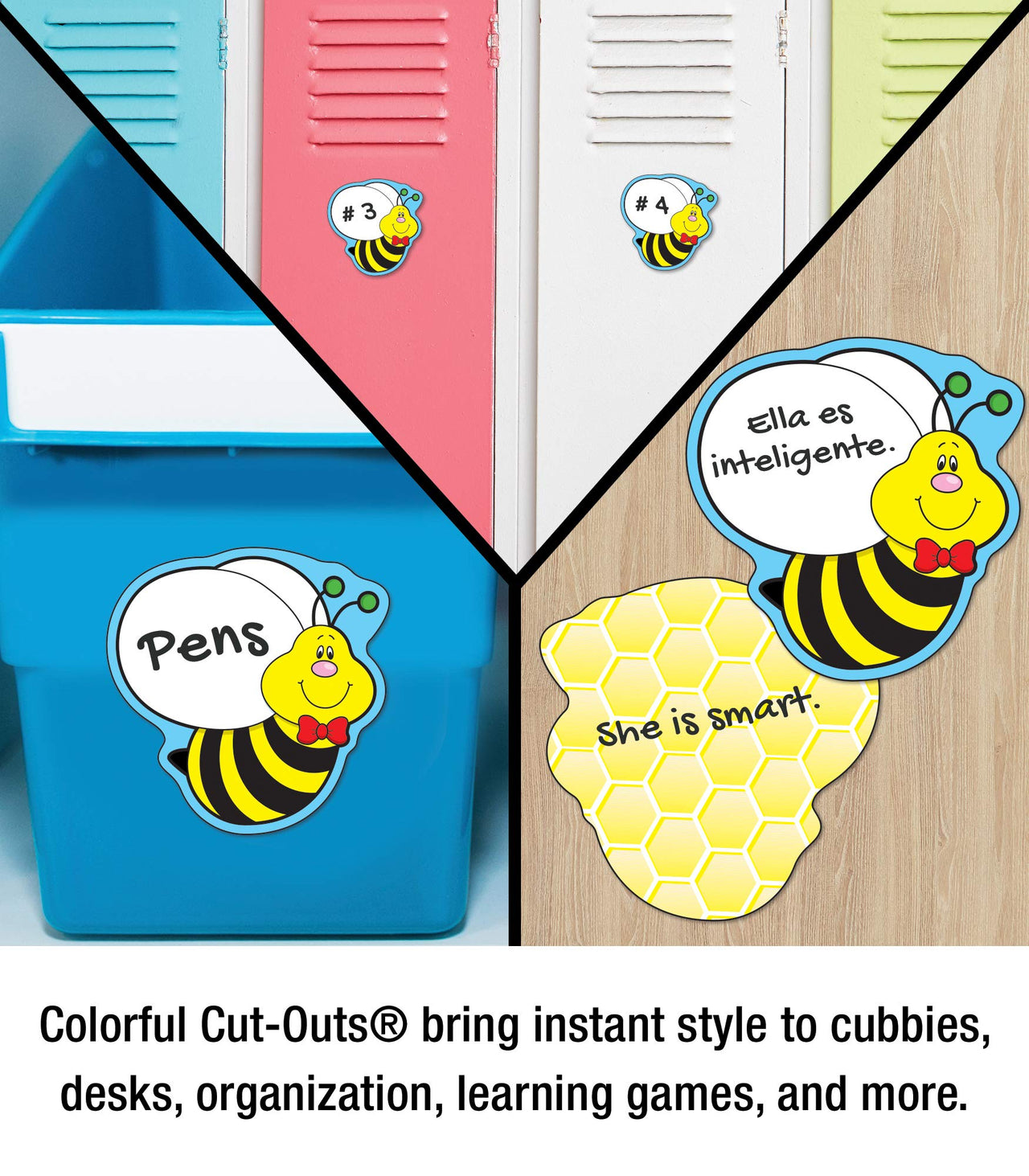 Carson Dellosa Bumble Bee Cutouts for Bulletin Boards, Bee Bulletin Board Cutouts, Elementary Honey Bee Classroom Cutouts, Spring Classroom Decor (36 pc) Bees