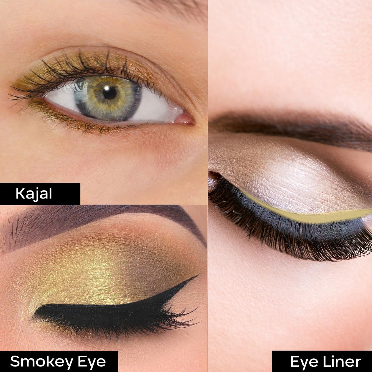 FACES CANADA Ultime Pro Intense Gel Kajal With Smudger & Sharpener - Sand Beige, 1.2 g | 24 Hr Long Stay | Waterproof & Smudgeproof | One Swipe Smooth Application | 3-in-1 Kajal, Eyeliner