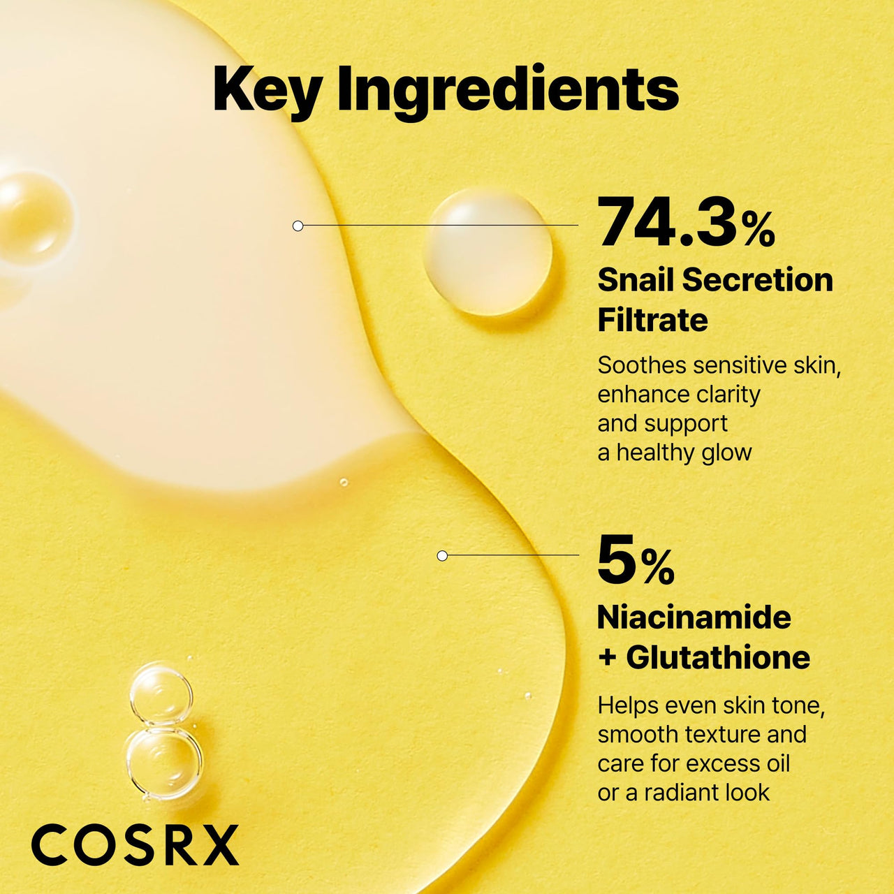 COSRX 74% Snail Mucin Dual Essence with Niacinamide 5% + | Anti Aging Face Serum for Dull Skin | Hydrates, Brightens and Repairs | Korean Skincare for Women & Men | 80 ml