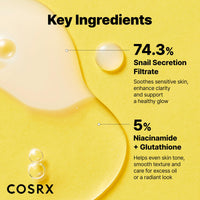 COSRX 74% Snail Mucin Dual Essence with Niacinamide 5% + | Anti Aging Face Serum for Dull Skin | Hydrates, Brightens and Repairs | Korean Skincare for Women & Men | 80 ml