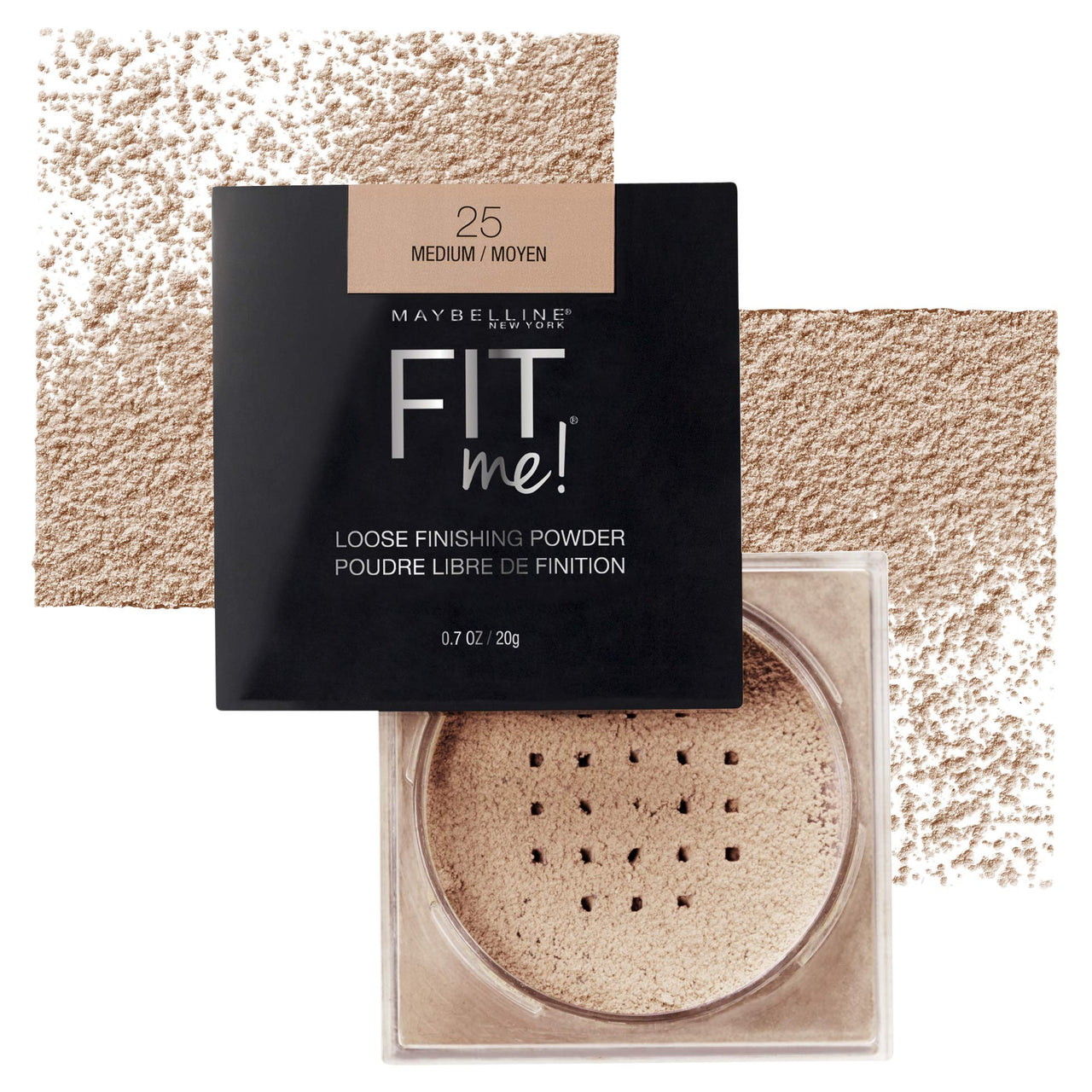 Maybelline New York Face Studio Master Chrome Metallic Highlighter, Molten Gold, 6.7g and Maybelline New York Fit me Loose Finishing Powder, 25 Medium, 20g