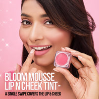 Hilary Rhoda Bloom Mousse Lip N Cheek Tint | Waterproof & Smudge-Proof | 12-Hour Stay | Non-Drying Formula | Mousse Texture | Matte Finish - 5g (Flashy Pink - Shade 03)