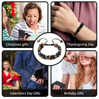 Ckkllws Triple Protection Bracelet for Men Women,Genuine Tigers Eye Obsidian and Hematite 8mm Beads Healing Crystal Bracelet,Bring Luck and Prosperity and Happiness(8mm,Double layer) 8mm,Double layer