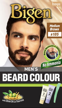 Bigen Men's  Beard Color Medium Brown 20gm+20gm -105, 102 g