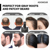 ADOMOUR Root Touchup Powder Black 4g | Covers Hairline, Grey Roots & Bald Spots Instantly | Sweat & Stain Resistant 24HR Formula | Long Lasting & Natural Finish | Cover Up Hair Powder for Men & Women