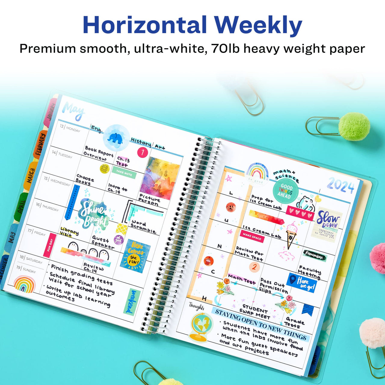 Avery + Amy Tangerine Designer Collection Academic Planner, July 2023-June 2024, School Planner with Stickers, 8.25" x 9.75", Make Your Mark Design (29879)
