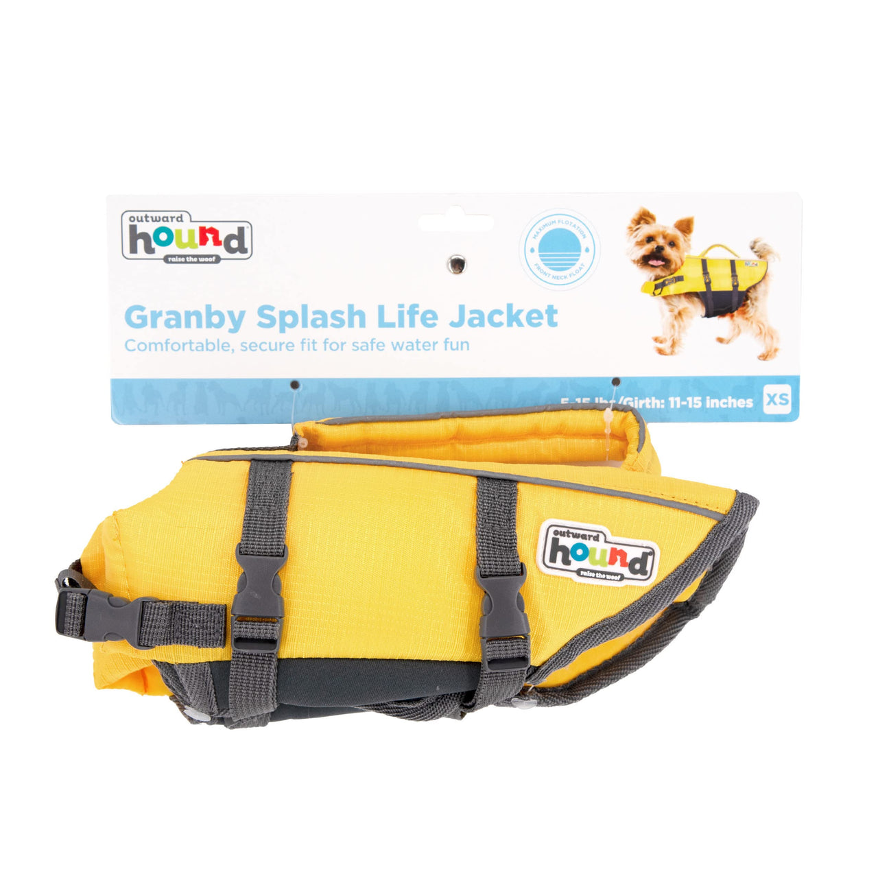 Outward Hound Granby Splash Yellow Dog Life Jacket, XS