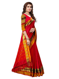 SAREE MALL Women's  Cotton Silk Saree with blouse piece (8AURA8001-parent)