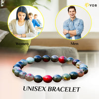 PYOR Blood Stone Gemstone Beads Bracelet Reiki Chakra Healing Blue Crystals And Yoga Bracelets For Men Women Adjustable Stretch Crystal Bead 8mm Good Luck Spiritual Jewelry Aesthetic Positive Energy Blood Stone Bracelet