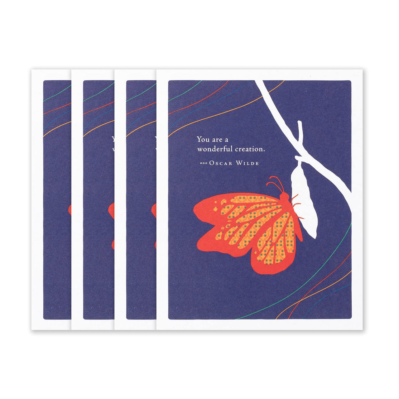 Compendium Positively Green 4-Pack of Encouragement Cards  You are a wonderful creation (Four Cards Total, One Design, with Envelopes)