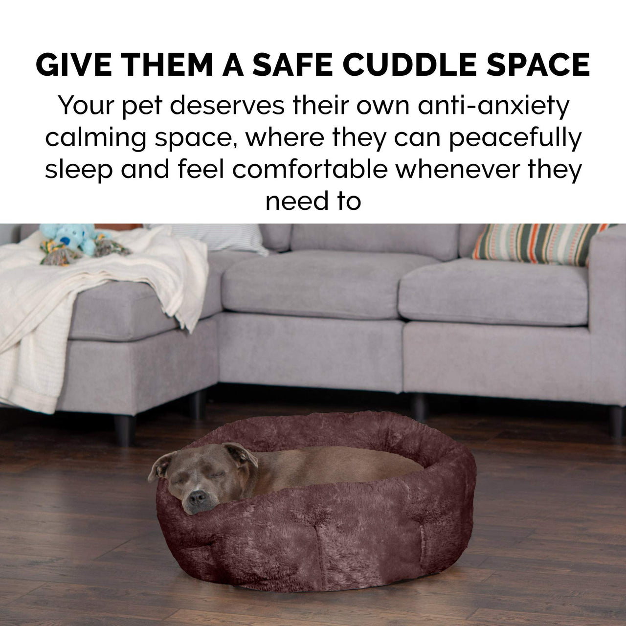 Furhaven 20" Round Self-Warming Pet Bed for Indoor Cats & Small Dogs, 100% Washable, For Pets Up to 20 lbs - Hi Lo Plush Luxe Faux Fur Cuddler - Sable Brown, Small Hi Lo Cuddler - Faux Fur (Sable Brown) 20.0"L x 20.0"W x 12.0"Th Self-Warming Cuddler