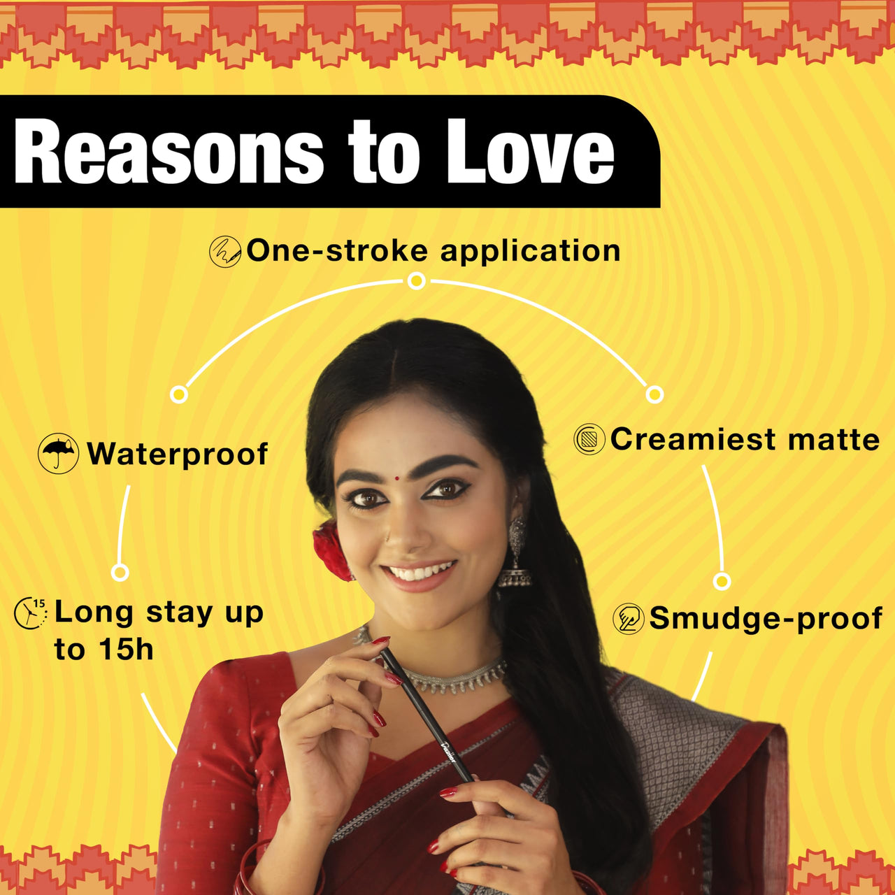 Dazller Kreamy Kajal - Pack of 2, Blackest Black, 15 Hour Stay, Water-Resistant, Smudge-Proof, Creamy Matte Finish