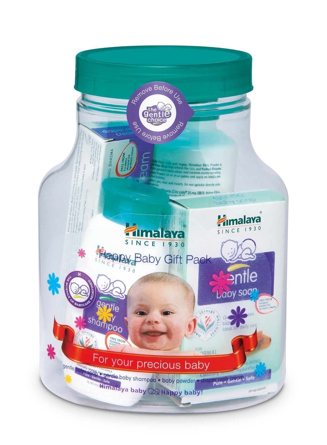 Himalaya Herbals Babycare Gift Jar (Soap, Shampoo , Rash Cream and Powder), White, 4 Count (Pack of 1) (4013A)