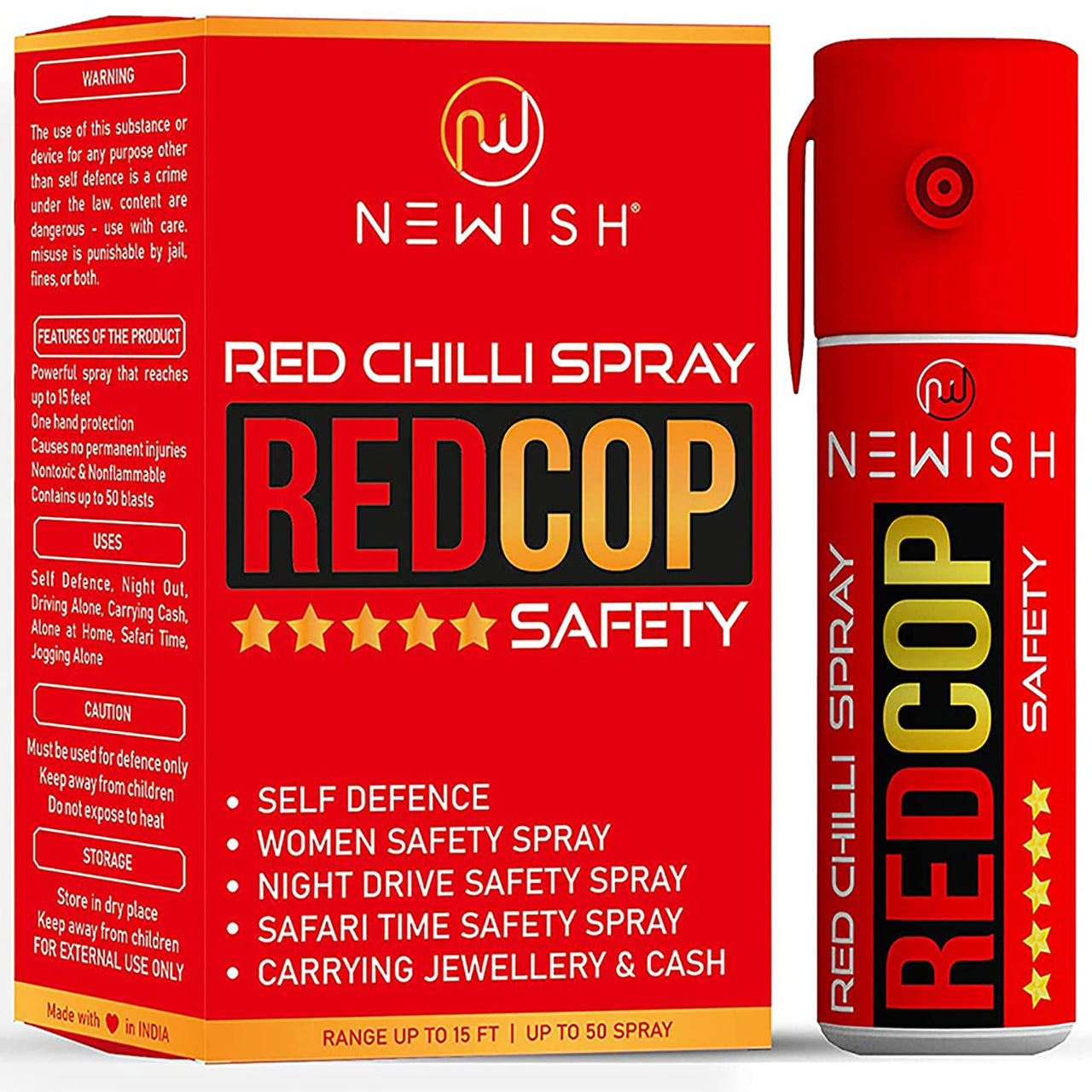 Newish Red Chilli Spray for self Defence Small Pocket Size - Reliable and Effective Self-Defense 50 Time Spray