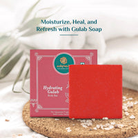 Ashpveda Hydrating Gulab Body Bar Handmade Bathing Soap for Skin Hydration & Nourishment with Rose & Coconut Oil (75g)