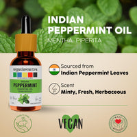 Organix Mantra Peppermint Oil for Skin, Hair, Personal Care & DIY - 100% Natural & Steam Distilled Oil - 15ML