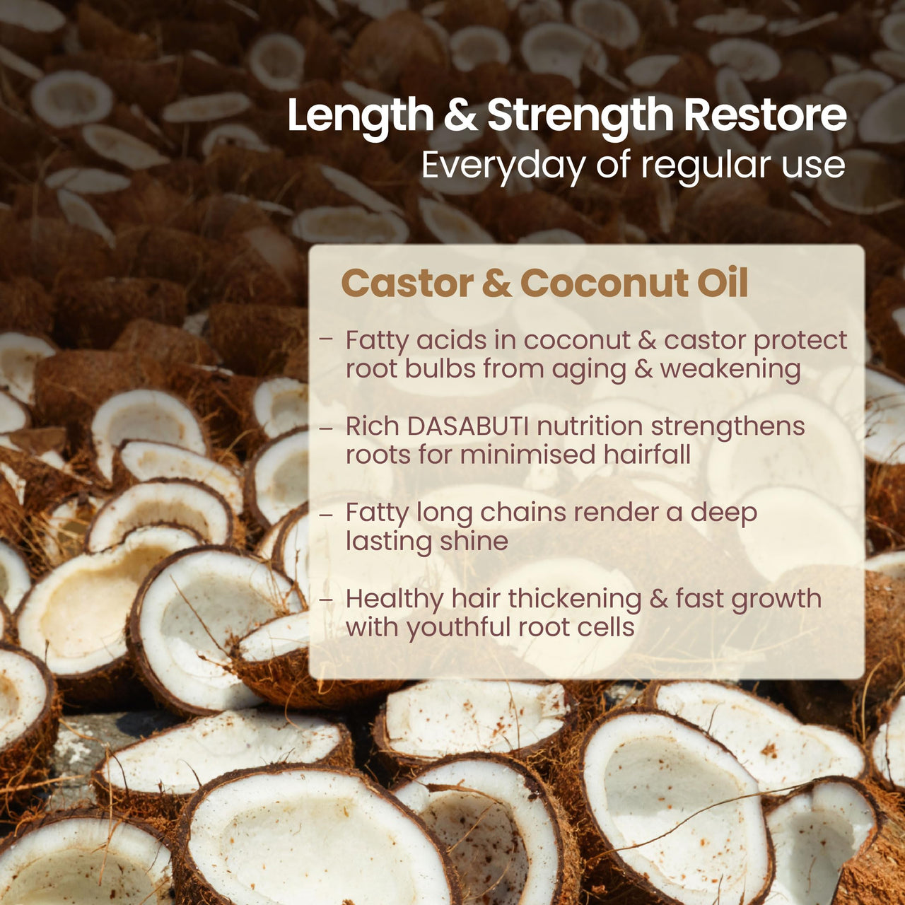 Nat Habit Castor Coconut Dasabuti Hair Oil for Length & Strenghting, Hair Cuticle & Retain Moisture, 100ml