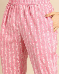 Rajnandini Women's  Pure Cambric Cotton Straight Kurta Set With Dupatta