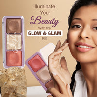 Hilary Rhoda Get Glow Highlighter Palette | Ultra Blendable & Long Lasting | Shimmer Finish & Illuminating Glow | Highly Pigmented & Easy To Blend Shades | 3 Shades in 1 Palette -15g (Shade - 04)