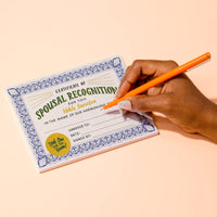 Em & Friends Spouse Recognition Wife/Husband Award Paper Certificate Note Pad & Funny Trophy Pad, 5.15 x 7-inches 5.15