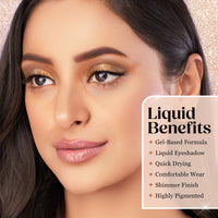 Hilary Rhoda Showstopper Liquid Eyeshadow | Gel-Based Formula | Shimmer Finish | Highly Pigmented | Blends Easily | Create Versatile Looks | 2ml (Moon Pink - Shade 01)