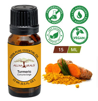 All Naturals Turmeric Essential Oil 100% Pure, Therapeutic Grade for Aging & Itchy Skin, Joints Pain, Acne & Scars - 15 mL