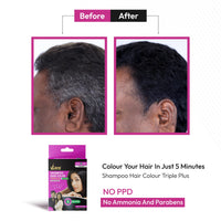Vcare Shampoo Hair Color, Black, 25ml-Colors and deeply nourishes your hair-Enriched with growth factors & antioxidants, Ammonia-free, Sulphate free (Pack of 2)