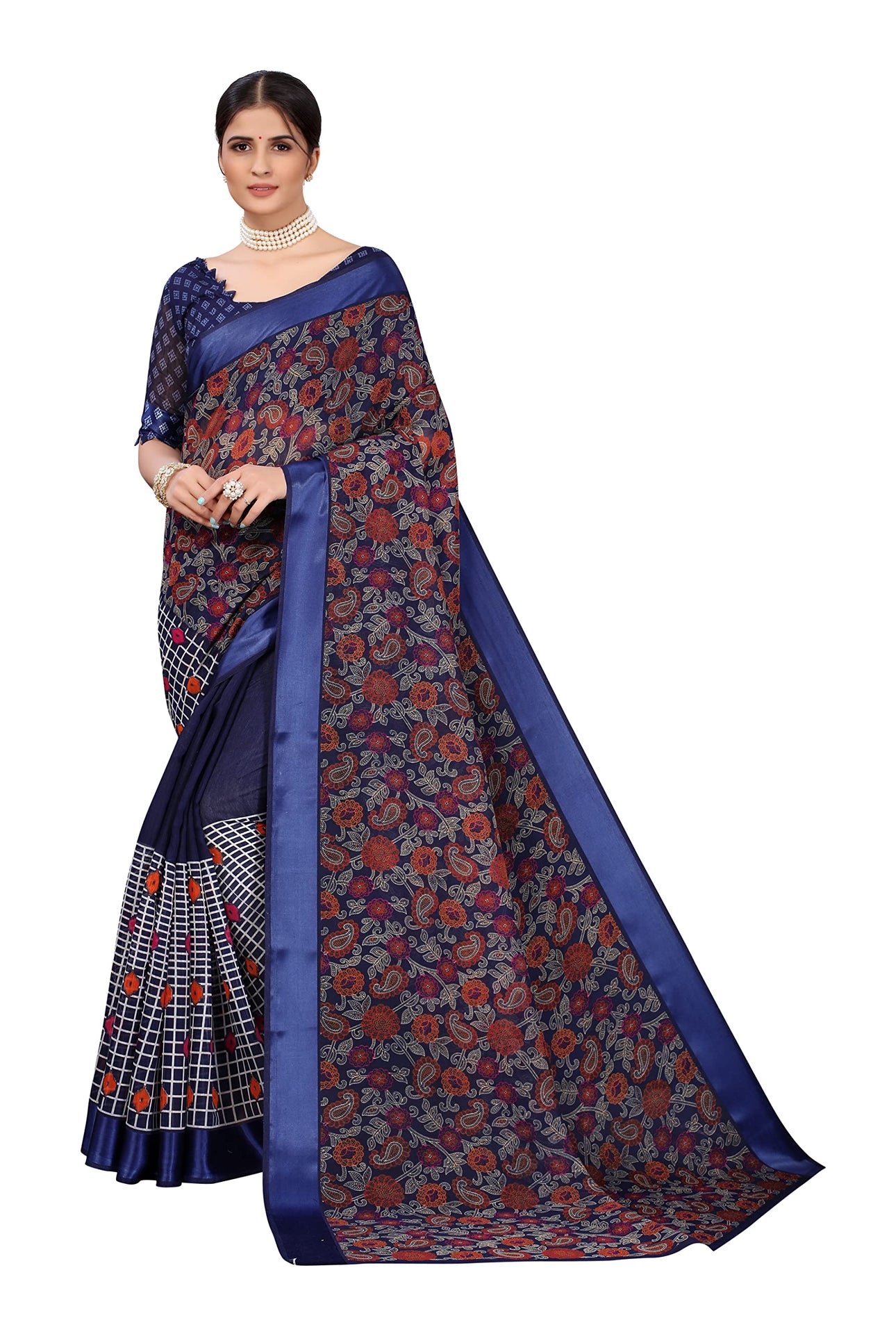 Yashika Women's  Linen Saree Maroon