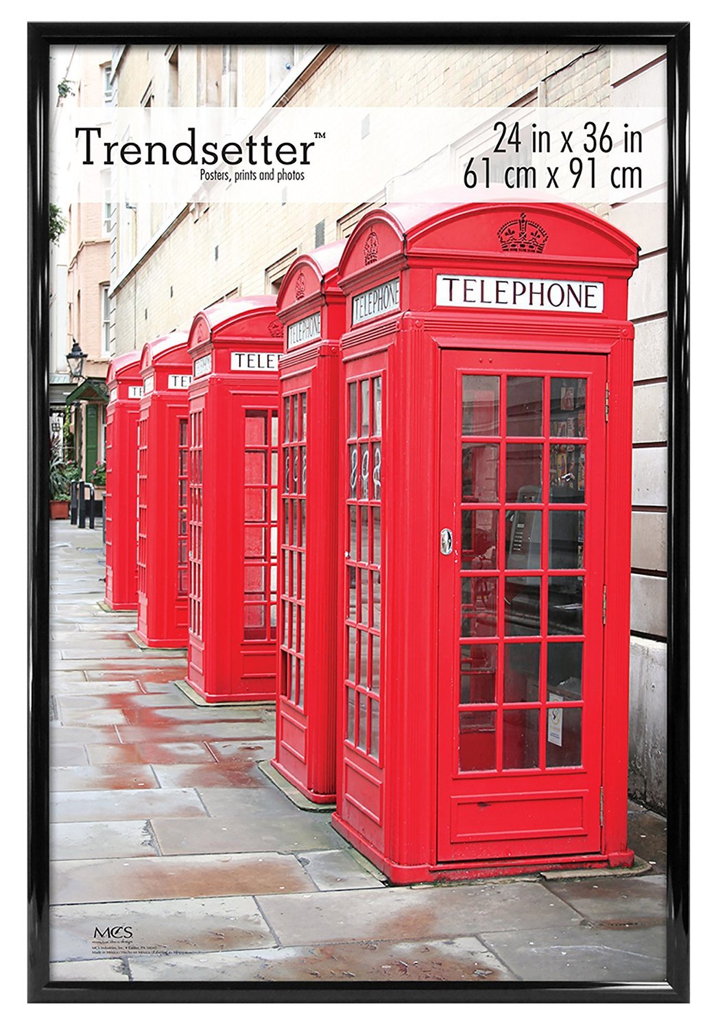 MCS Trendsetter 20x28 Poster Frame Black High-Gloss, Vertical & Horizontal Wall Hanging Large Picture Frame for Photos, Posters & Art Prints (1-Pack) 20 x 28 in Single