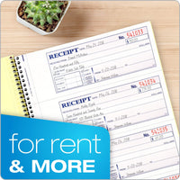 Adams Money and Rent Receipt Book, 2-Part Carbonless, 7-5/8