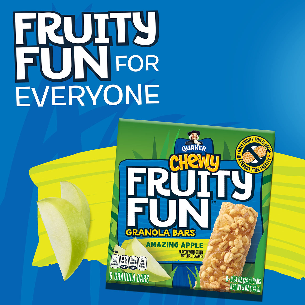 Quaker Chewy Fruity Fun Granola Bars, Amazing Apple, 0.84 Oz, 6 Count