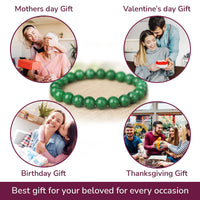 Crystal Vibe Stretchable Beaded Jade Bracelet 8mm - Bring Good Luck, Wealth, Prosperity and Happiness - Healing Crystal Green Jade Bracelet for Women Men