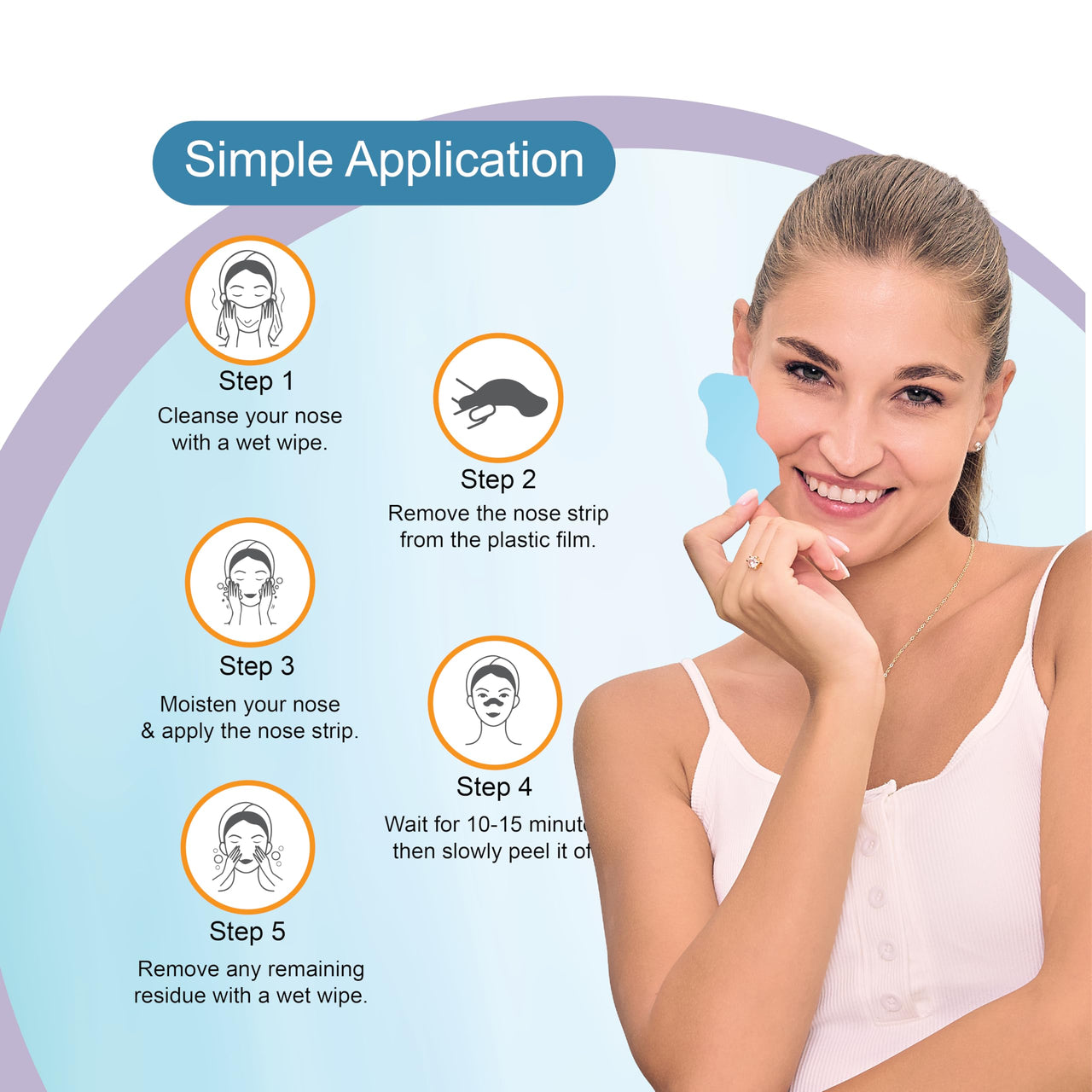 DR.Rashel Hyaluronic Nose Pore Strips For Pore Cleansing | Deep Cleansing For Painless Blackheads Removal | Deep Purifying Strips for Nose | 20 PCS