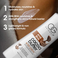 OG BEAUTY SCIENCE+ AHA BHA Body Lotion with Shea & Cocoa Butter | Lightweight, Non-Greasy Hydration | Gently Exfoliates for Smooth & Radiant Skin | Vitamin E & Glycerine for All Skin Types | 350ml