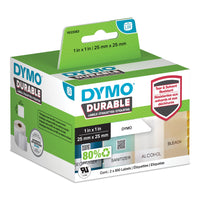 DYMO LW Durable Industrial Labels for LabelWriter Label Printers, White Poly, 1 x 1, 2 Rolls of 850 (1933083)