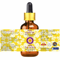 Deve Herbes Pure Castor Oil (Ricinus communis) with Glass Dropper | Cold Pressed | Natural | Undiluted | For Diluting Essential Oils | For Hair, Skin & Massage | Men & Women | 50ml