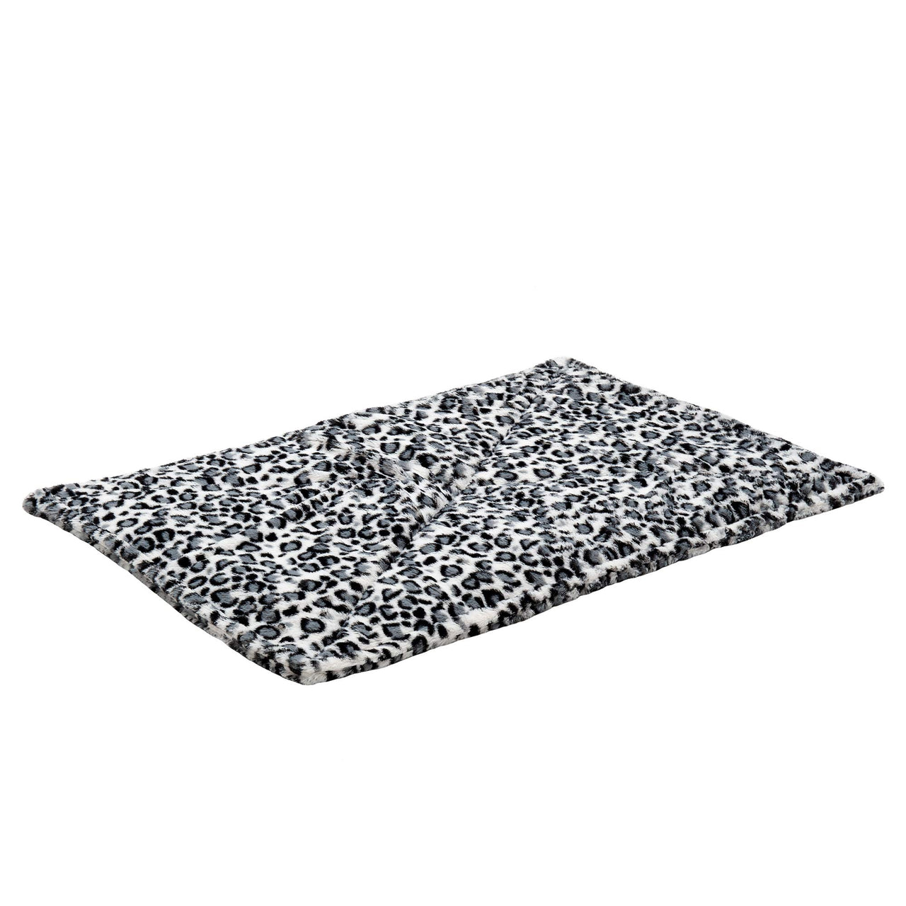 Furhaven ThermaNAP Self-Warming Cat Bed for Indoor Cats & Large/Medium Dogs, Washable & Reflects Body Heat - Quilted Faux Fur Reflective Bed Mat - Snow Leopard, Large