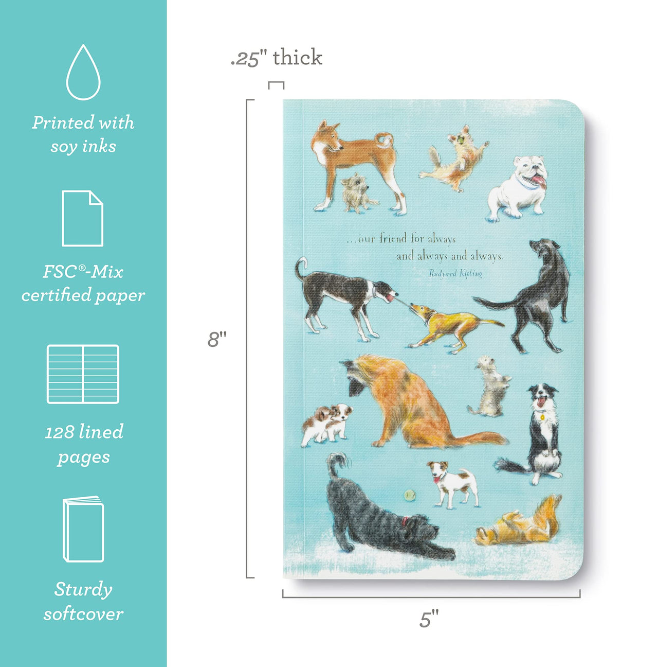 Compendium Softcover Journal - Our friend for always and always and always. – A Write Now Journal with 128 Lined Pages, 5″W x 8″H “...our friend for always and always and always.”
