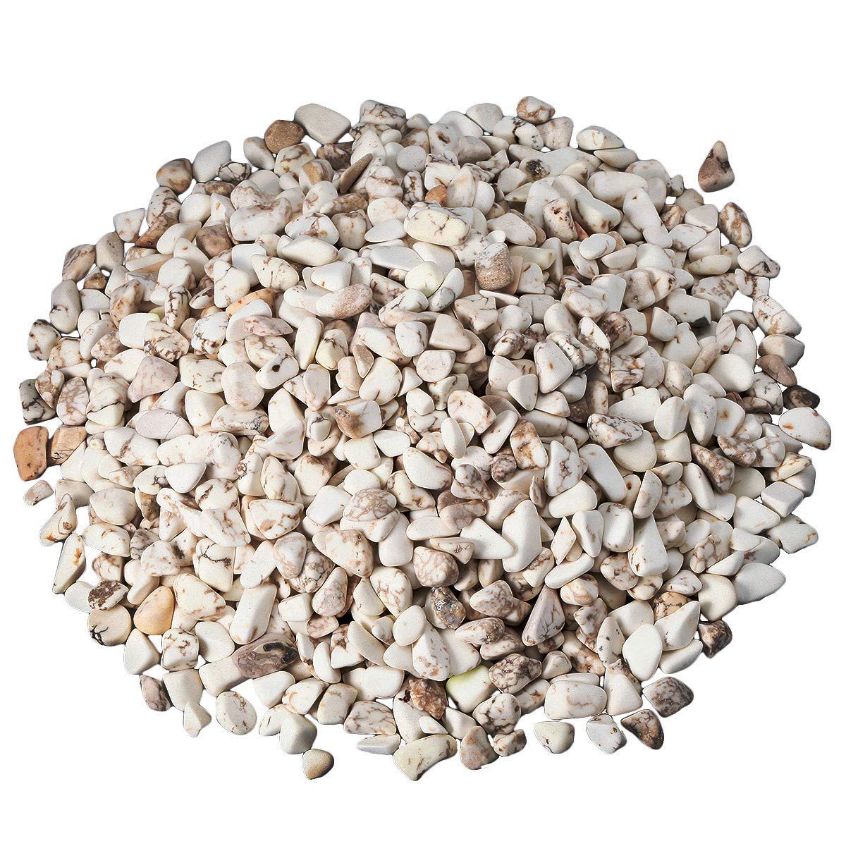 SUNYIK White Howlite Turquoise Tumbled Chip Stone, Crown Chakra Crystal Pillow for Healing Reiki, Sphere Sculpture Figurine Point Display Stand White/Fuchsia -2