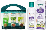 Himalaya Baby Hair Oil 100 ml & Himalaya Pure Skin Neem Facial Kit (Facewash 50ml, Scrub 50g & Face Pack 50g)