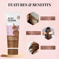 Just Herbs Castor and Black Onion Seed Sulfate Free Shampoo- 200ml & Just Herbs Castor Conditioner with Onion Black Seed Oil & Bhringraj -100 ml