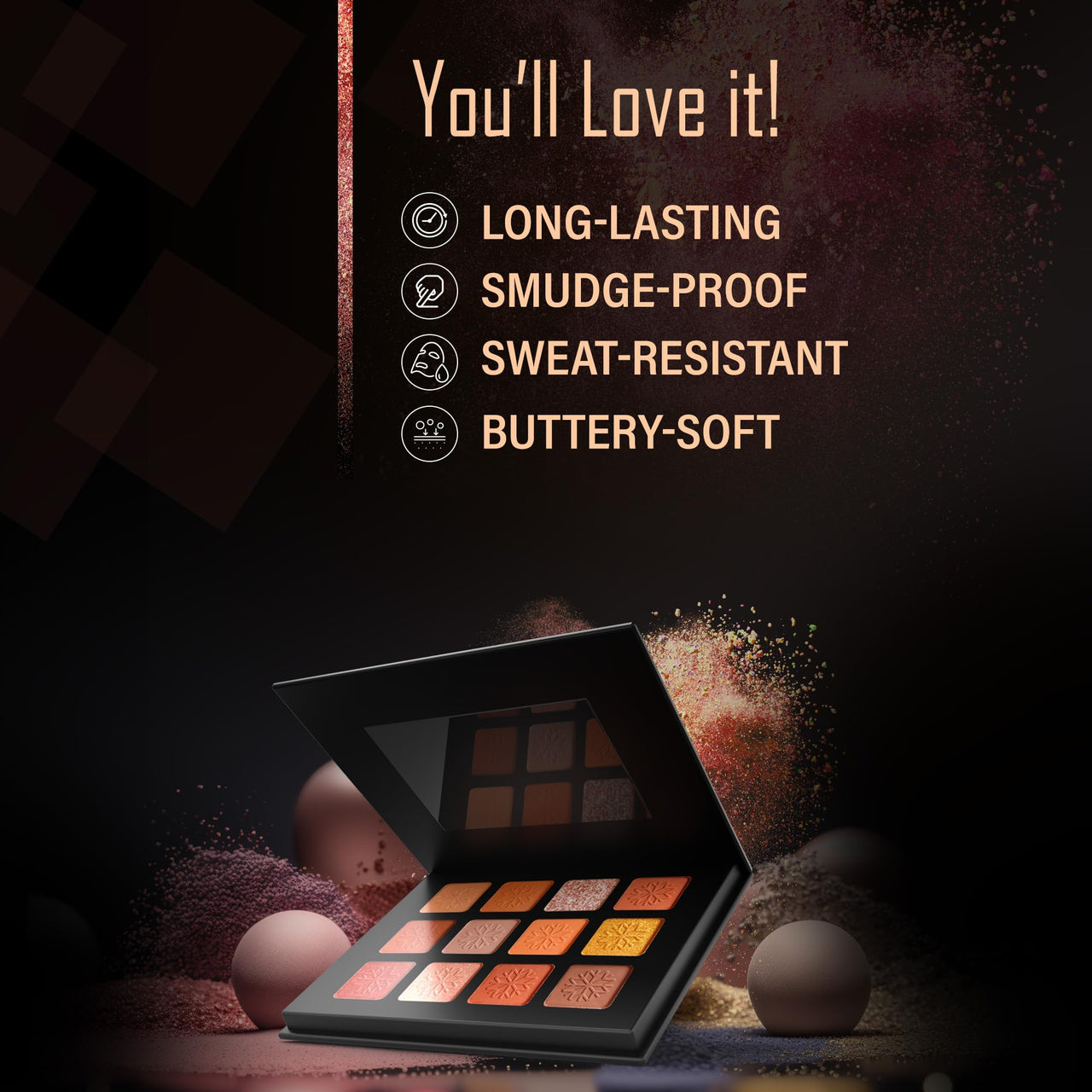 FACES CANADA Starry Eyes Eye Shadow Palette - Twilight 02, 16g | Shimmer & Matte Shades | Long Lasting & Highly Pigmented | Smudge Proof & Sweat Resistance | One Stroke Application | Luxurious Finish