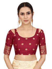 SATYAM WEAVES Women's  Banarasi Cotton Silk Saree With Blouse Piece