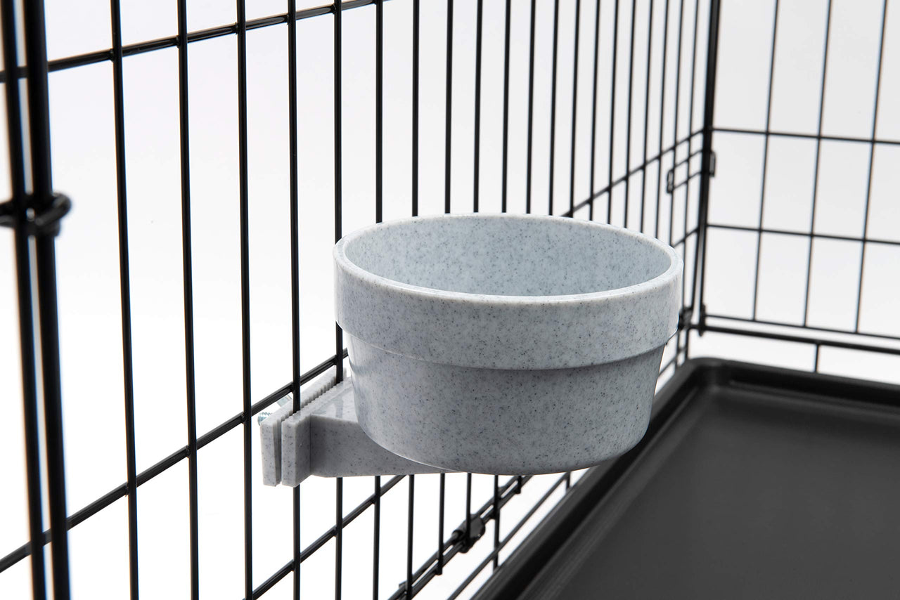 Lixit Quick Lock Removable Dog Kennel Bowls for Wire and Soft Sided Crates (20oz Wire Crate, Granite) 20oz Wire Crate