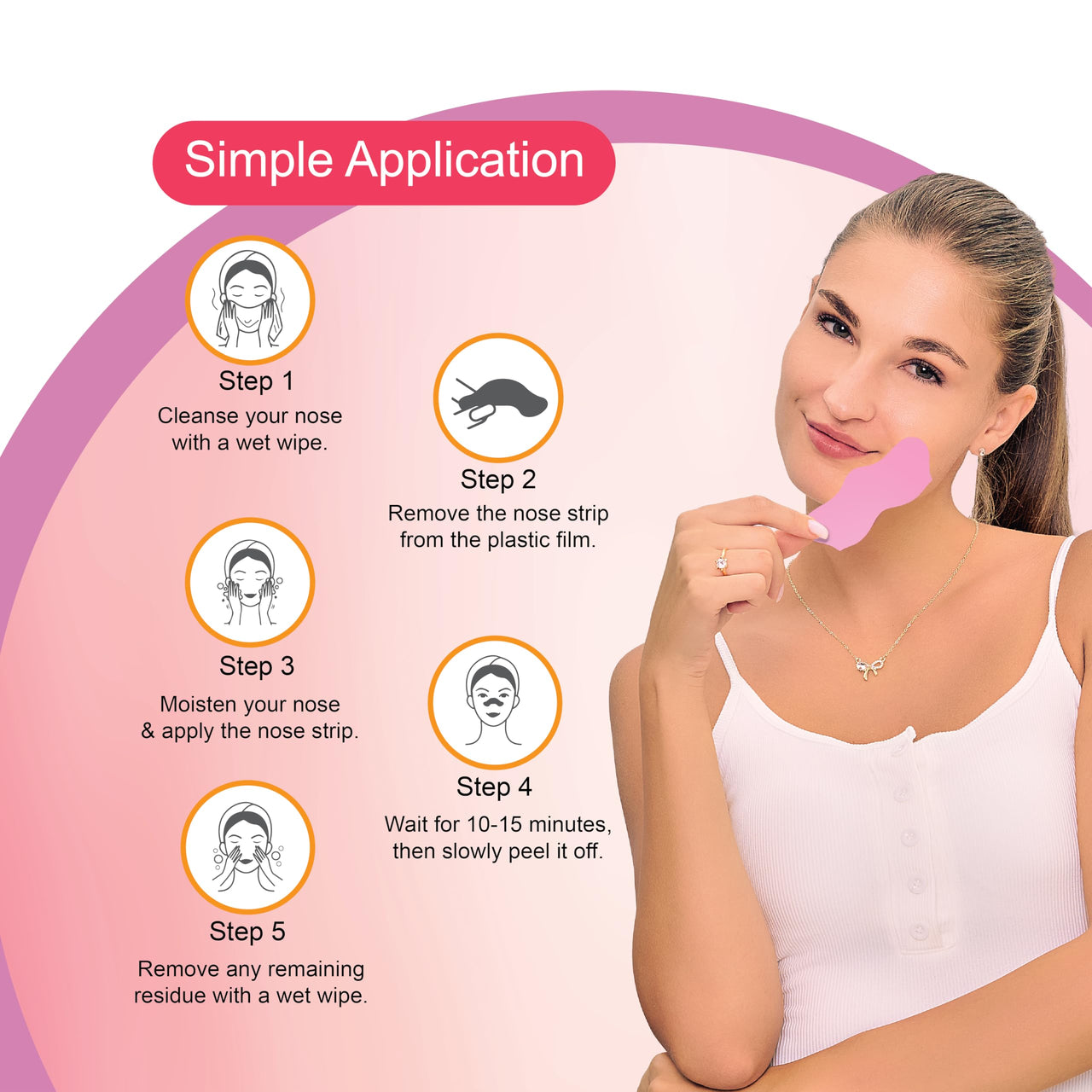 DR.Rashel Strawberry Nose Strips For Pore Cleansing | For Painless Blackheads Removal | Instant Blackhead Remover | 20 PCS