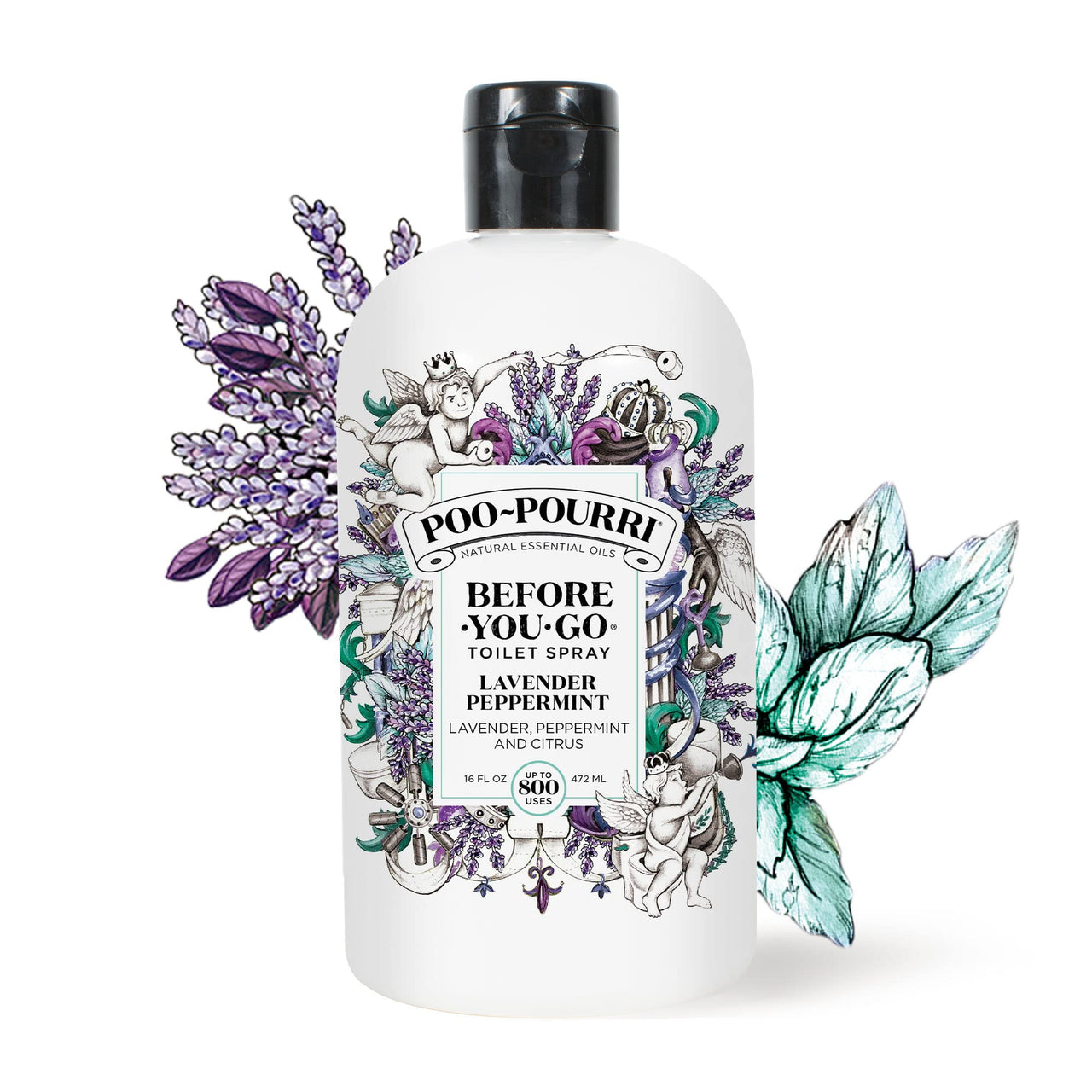 Poo-Pourri Before-You-Go Toilet Spray, Lavender Peppermint, Travel Size 10 mL - Lavender, Peppermint and Citrus 0.34 Fl Oz (Pack of 1)