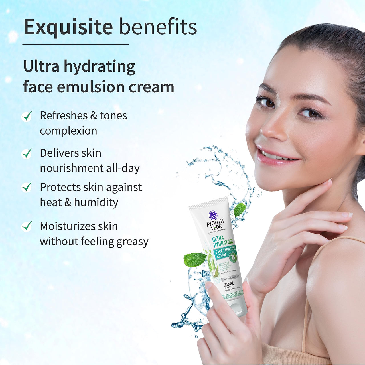 Ayouthveda CTM Combo For Dirt Free Clear Skin, Dark Spots, Refreshes Complexion Charcoal Face Wash(100ml) | Ocean Mist(100ml) | Ultra Hydrating Face Emulsion Cream With Aloe Vera & Coconut Water(60g)