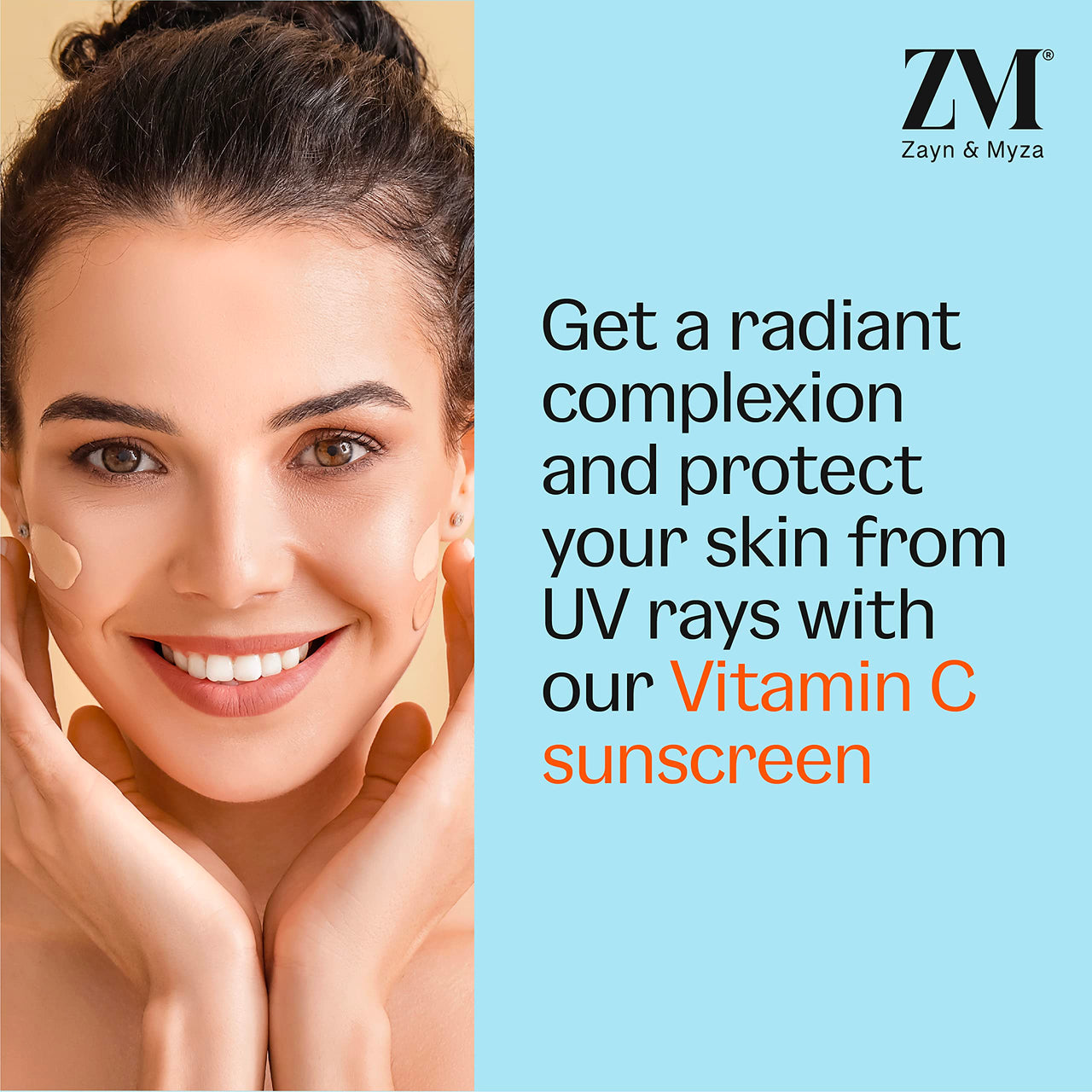 ZM Vitamin C UV Expert Hydrating Gel Sunscreen SPF 50 PA +++ For Bright & Glowing Skin | Non-Greasy, Quick-Absorbing | No White Cast | UVA UVB Sun Protection | Sunscreen For Women & Men - 50 gm
